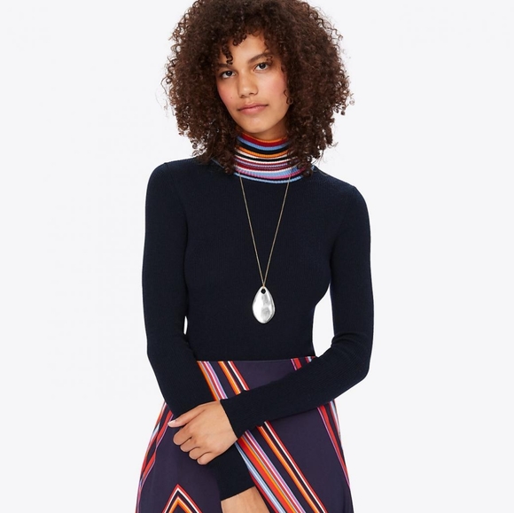 Tory Burch Alana Rainbow Turtleneck 